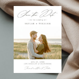 Reserva La Fecha Boda de fotografía romántico elegante de escritura