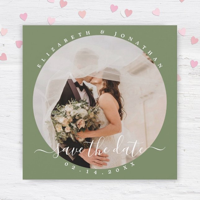 Reserva La Fecha Boda de fotografía Sage Elegant Green Couple (Subido por el creador)