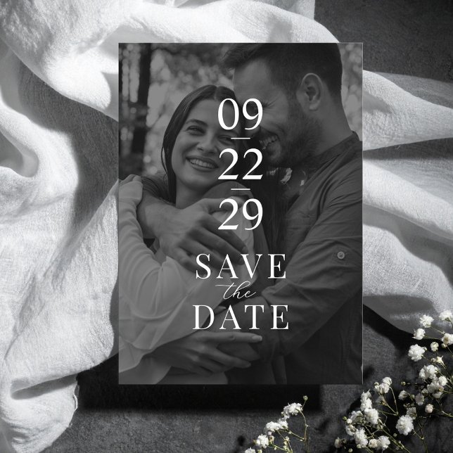Reserva La Fecha Boda de fotografía simple y moderna en blanco y ne (Subido por el creador)