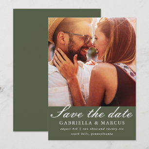 Reserva La Fecha Boda de fotografía verde de moda