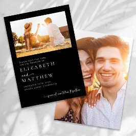 Reserva La Fecha Boda de fotografías de escritura Minimalista negra