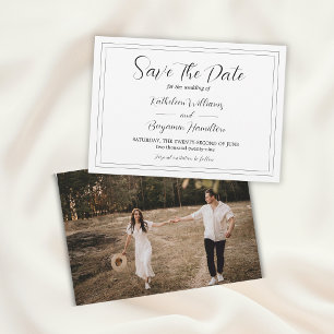 Reserva La Fecha Boda de fotografías formales en blanco y negro