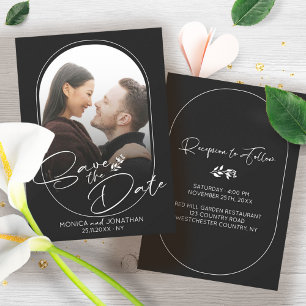 Reserva La Fecha Boda de fotografías modernas en blanco y negro
