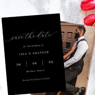 Reserva La Fecha Boda de fotografías románticas en blanco y negro