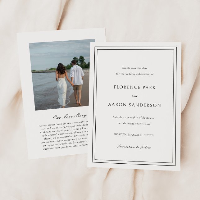 Reserva La Fecha Boda de fotografías tradicionales en blanco y negr (Subido por el creador)