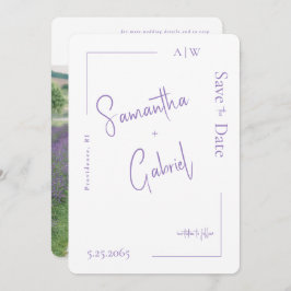 Reserva La Fecha Boda de fotos de lavanda contemporánea salva la fe