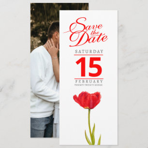 Reserva La Fecha Boda de fotos de tulipán rojo salva la fecha