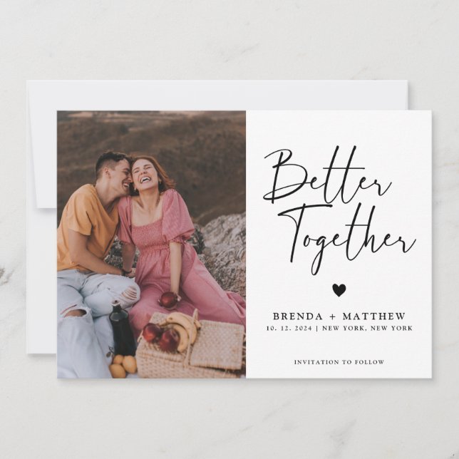 Reserva La Fecha Boda de Fotos Minimalista Moderna (Anverso)