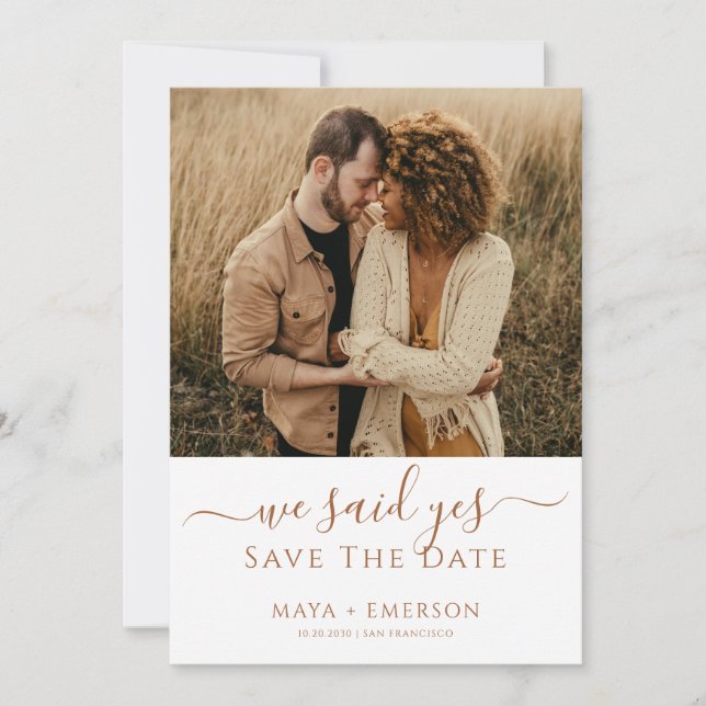 Reserva La Fecha Boda de Fotos Rústica Terrosa  (Anverso)