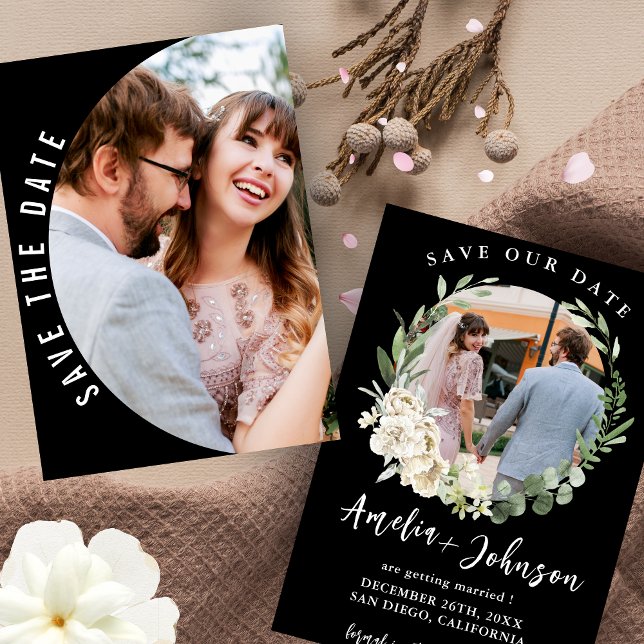 Reserva La Fecha Boda de fotos simple en blanco y negro (Subido por el creador)