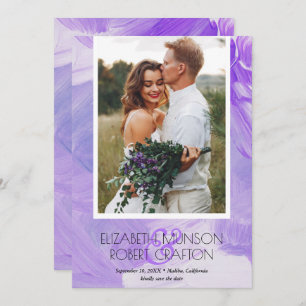 Reserva La Fecha Boda De Fotos Simple Y Elegante Purple Save The Da