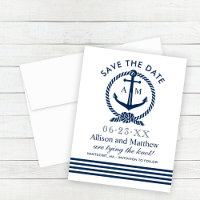 Boda de franjas de ancla azul de la Marina Náutica