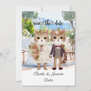 Reserva La Fecha Boda de gato con novia y novio