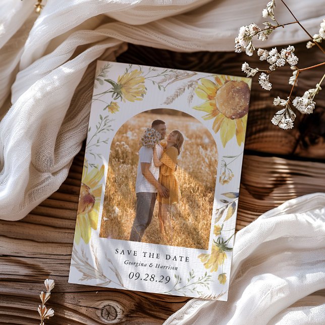 Reserva La Fecha Boda de girasol de verano tardío (Subido por el creador)