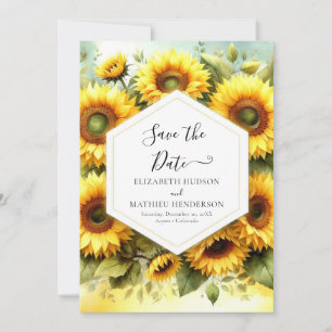 Reserva La Fecha Boda de girasol en flor de sangre caprichosa