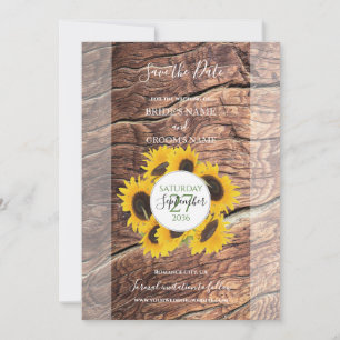 Reserva La Fecha Boda De Girasol Rústica Salva La Fecha