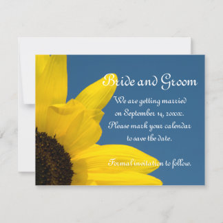 Reserva La Fecha Boda de Girasol y Cielo Azul Save the Date