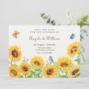Reserva La Fecha Boda de girasoles