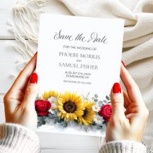 Boda de Girasoles y Rosas Guardar la Fecha