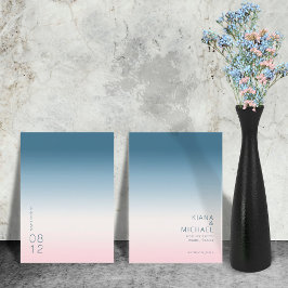 Reserva La Fecha Boda de gradiente de humor Sky prusiano ID741