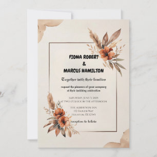 Reserva La Fecha Boda de Grass Terracotta Florals & Pampas