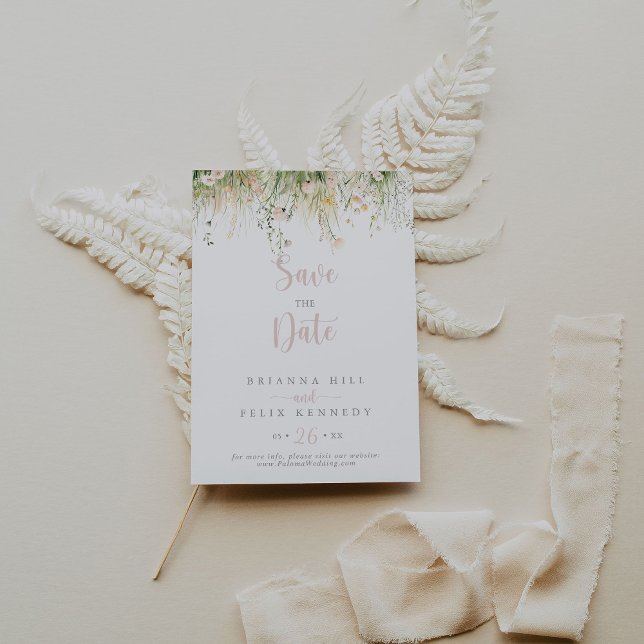Reserva La Fecha Boda de Greenery Boho Wildflower (Subido por el creador)