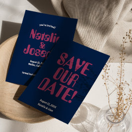 Reserva La Fecha Boda de groovía único retro colorido negrita de lo