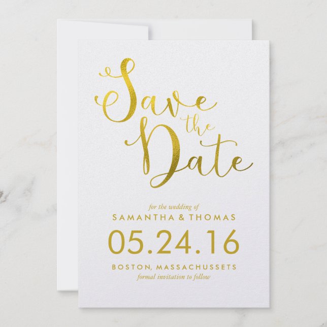 Reserva La Fecha Boda de guión elegante Guardar la fecha (Anverso)