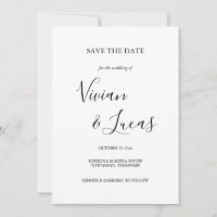 Boda de guiones blancos y negros Guardar la fecha