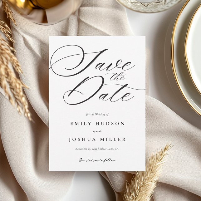 Reserva La Fecha Boda de guiones elegante y moderno (Subido por el creador)