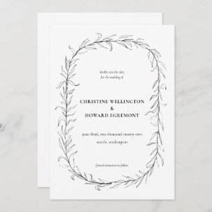 Reserva La Fecha Boda de guirnaldas botánicas modernas de color bla