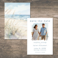 Boda de hierbas de playa de acuarela moderna junto