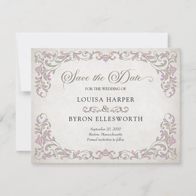 Reserva La Fecha Boda de historia de hadas de libros de la Bibliote (Anverso)