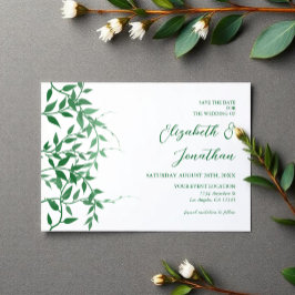 Reserva La Fecha Boda de hojas botánicas rusas