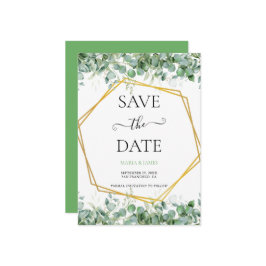 Reserva La Fecha Boda de Hojas de Eucalipto