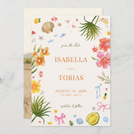 Reserva La Fecha Boda de huertas de flores de la costa tropical