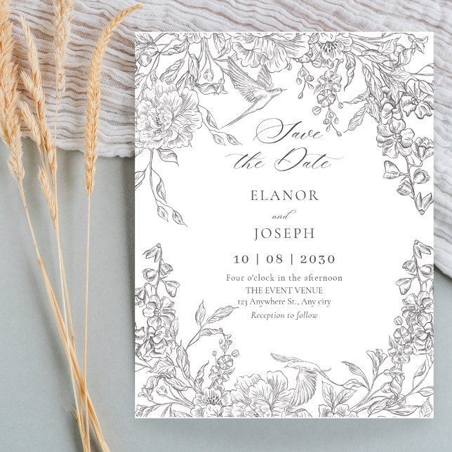 Reserva La Fecha Boda de ilustracion floral (Subido por el creador)