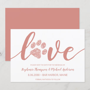 Reserva La Fecha Boda de impresión de Love Paw Non Photo Save The D
