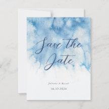Boda de invierno en azul polvoriento acuarela Save