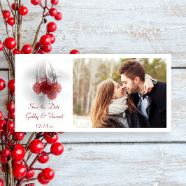 Reserva La Fecha Boda de Invierno Red Frosty Berries salva la fecha
