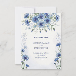 Reserva La Fecha Boda de Jardín Chinoiserie Azul Guardar la Fecha