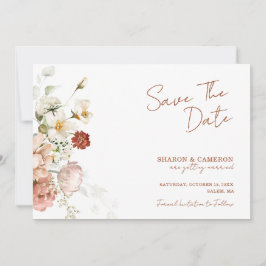 Reserva La Fecha Boda de Jardín Floral Boho Rústico