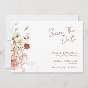 Reserva La Fecha Boda de Jardín Floral Boho Rústico