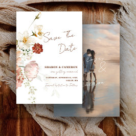 Reserva La Fecha Boda de Jardín Floral Boho Rústico