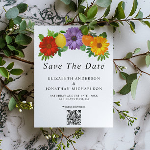 Reserva La Fecha Boda de jardín floral de cítricos