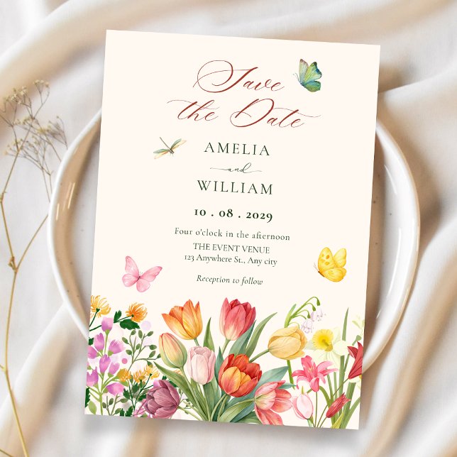 Reserva La Fecha Boda de jardín floral de primavera (Subido por el creador)