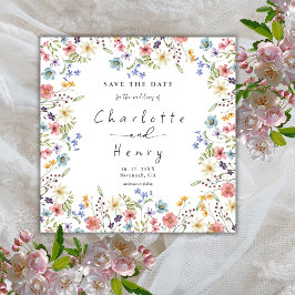 Reserva La Fecha Boda de jardín floral rústica de flores silvestres