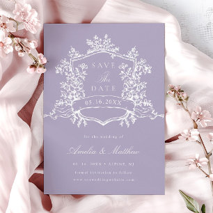 Reserva La Fecha Boda de jardín Lavanda Clásico Florido 