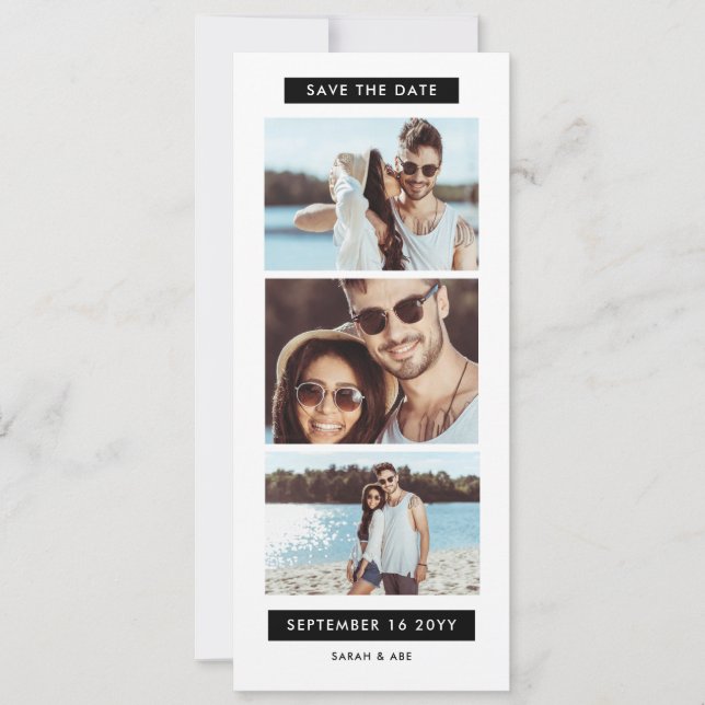 Reserva La Fecha Boda de la cabina de fotos divertida Guardar la ta (Anverso)