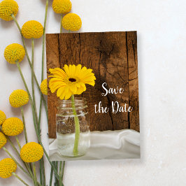 Reserva La Fecha Boda de la marea amarilla Mason Jar Barn Save the 